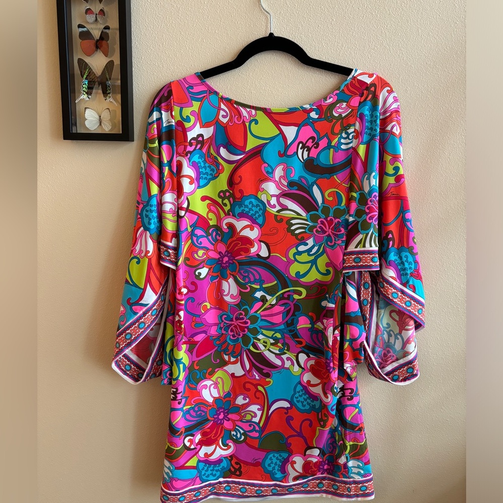 🩷 Dress Swim Coverup Beach Boat Yacht | Trina Turk, groovy psychedelic print